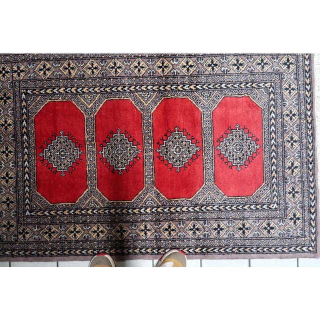 Ivory 1960s, Vintage Uzbek Bukhara Rug 3' X 5' For Sale - Image 8 of 12