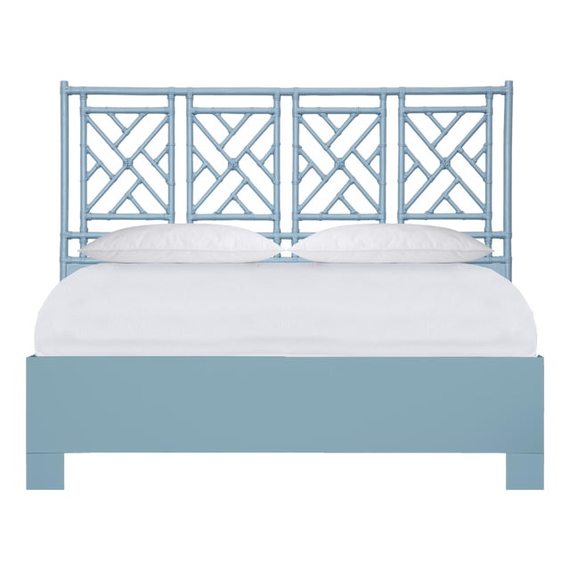 Chippendale Standard Bed California King - Pool Blue For Sale