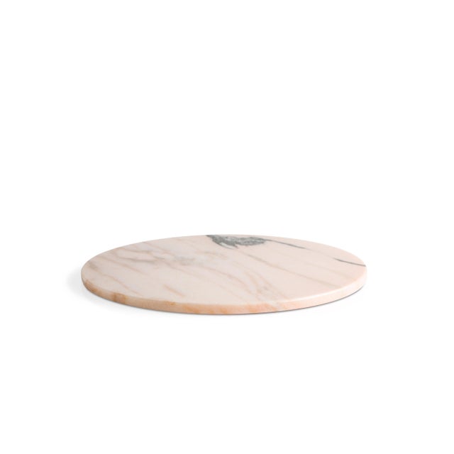 Round Pink Marble Cheese Plate For Sale - Image 4 of 12