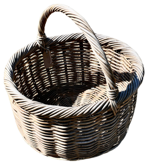 Large Antique French Wicker Bread Basket, 1900