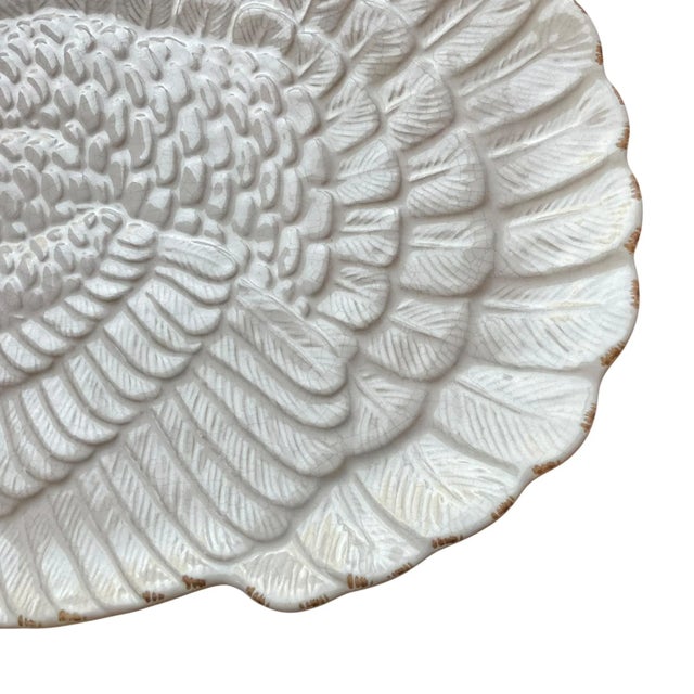 Pottery Barn Pottery Barn White Stoneware Rustic Turkey Platter Large 18” For Sale - Image 4 of 11