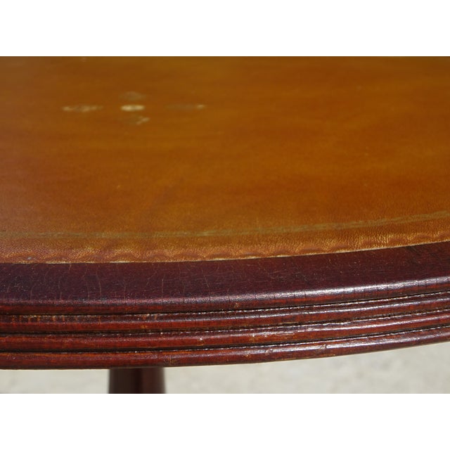 English Wooden and Leather Side Table, 1960s For Sale - Image 10 of 18