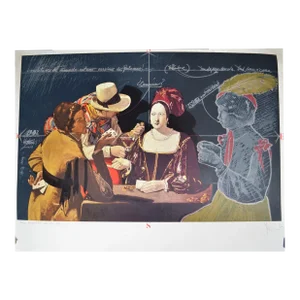 Herman Braun-Vega 1933-2019 "Cheaters in Cancun" Georges De La Tour 1982 Lithography, Signed