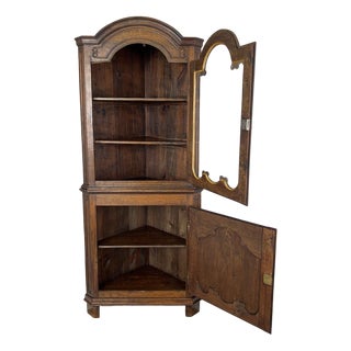 Vintage French Oak Display Cabinet For Sale