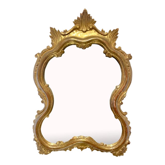 Italian Rococo Style Giltwood Mirror For Sale