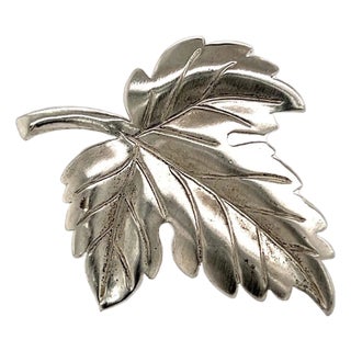 1990s Tiffany & Co Estate Leaf Brooch Pin Sterling Silver For Sale