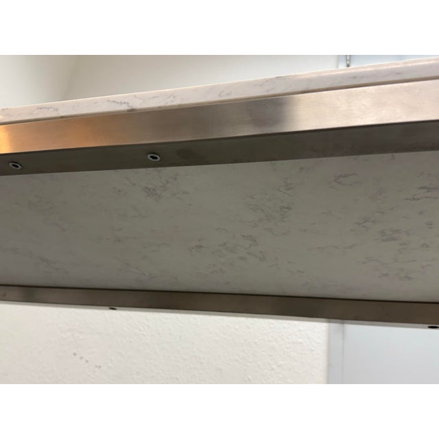 Room & Board Portica Marble Top Desk + Return For Sale - Image 10 of 12