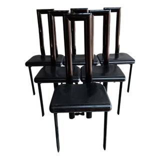 Black Regia Dining Chairs from Ycami, 1980s, Set of 6 For Sale