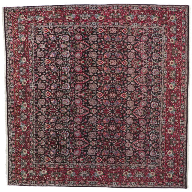 Vintage Persian Tekab Bijar Rug With All-Over Design - 9'11 X 10'01 For Sale - Image 9 of 9