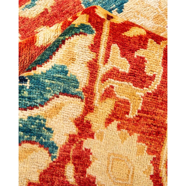 Textile Vintage Traditional Hand Knotted Wool Area Rug, Orange - 7'10" X 10'1" For Sale - Image 7 of 9