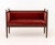 Louis XVI Style Red Velvet Upholstered Mahogany Sofa, with pinecone carvings. 31" H x 45" W x 21" D. Provenance: The...