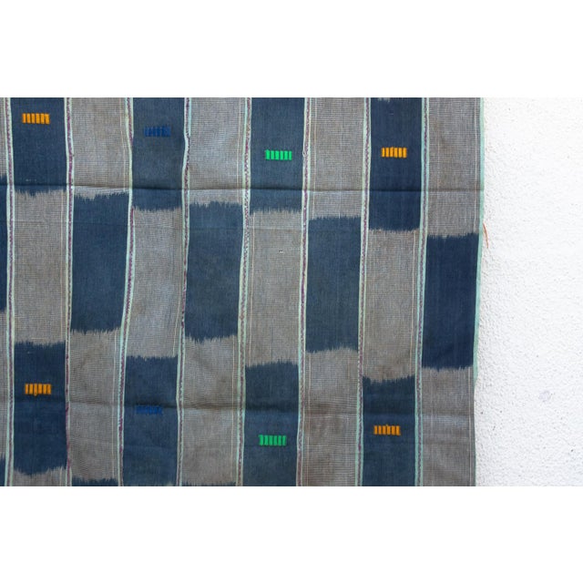 African Vintage Baoule African "Cavally Horizon" Ikat Throw For Sale - Image 3 of 9