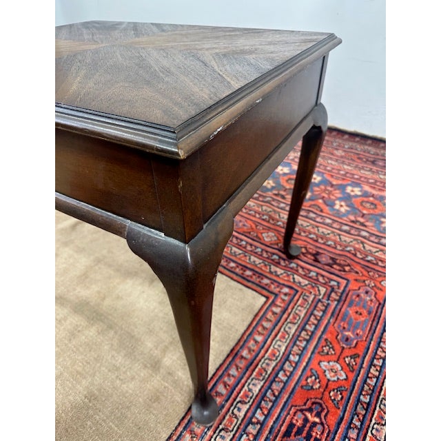 Wood 1990s Drexel Queen Ann Style Mahogany End Table For Sale - Image 7 of 10
