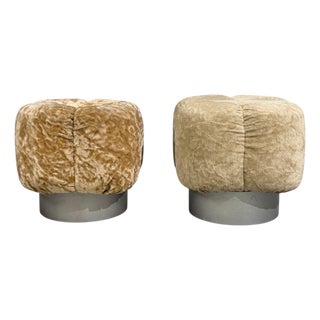 Italian Modern, Ottomans, Fabric, Painted Wood, Italy, 1930s For Sale
