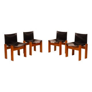 Vintage Monk Chairs by Afra and Tobia Scarpa for Molteni, 1973, Set of 4 For Sale