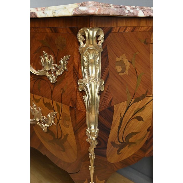 Mid-Century Louis XV Style Marquetry Commode from Maison Daïdé, 1950s For Sale - Image 14 of 18