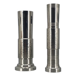 Brutalist Vases from BMF - Bayerische Metallwarenfabrik, Germany, 1970s, Set of 2 For Sale