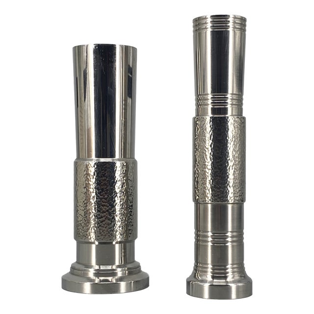 Brutalist Vases from BMF - Bayerische Metallwarenfabrik, Germany, 1970s, Set of 2 For Sale