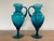 Mid-Century Blue Empoli Glass Ewers - a Pair For Sale - Image 9 of 10