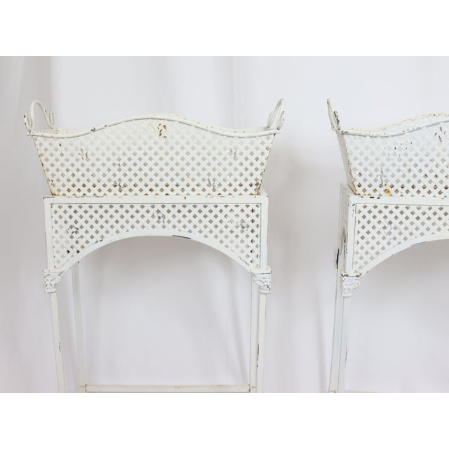 Art Deco Vintage Art Deco Inspired Metal Window Planters - A Pair For Sale - Image 3 of 12