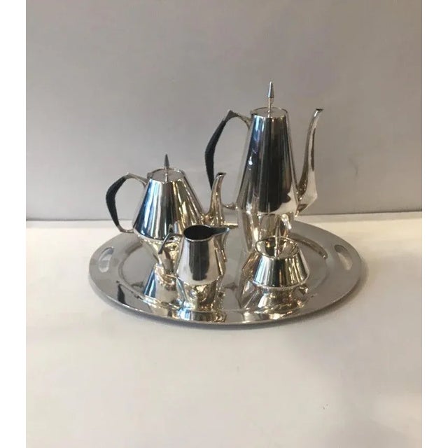 1950s Sterling Tea Service Designed by Gio Ponti for Reed and Barton - Set of 5 For Sale - Image 11 of 13