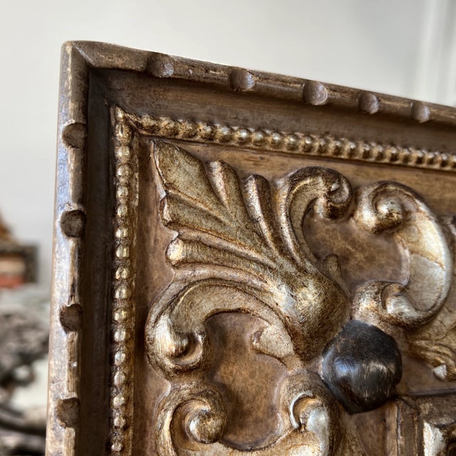 Gold 1990s Italian Hand Carved & Hand Painted Mirror For Sale - Image 8 of 10