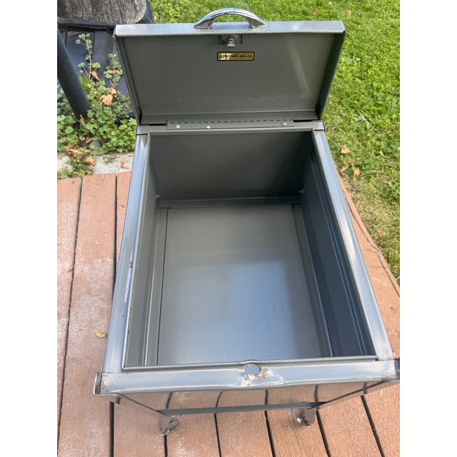 Vintage Steel-Parts MFG Co. Chicago Industrial Steel Storage Cabinet For Sale - Image 4 of 11