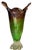 Mid-Century Murano Art Glass Purple 4 Point and Green Vase For Sale - Image 11 of 18