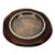 Vintage Spanish Cigar Ashtray in Wood and Crackle Glass For Sale