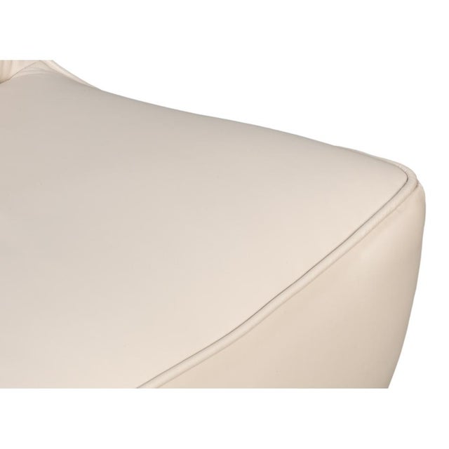 Animal Skin White Leather Swivel Slipper Chair For Sale - Image 7 of 12