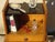 1960s Vintage Bedside Table in Light Oak with Splayed Legs and Black Glass Top, 1960s For Sale - Image 5 of 18