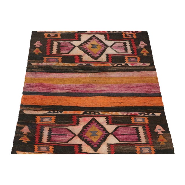 Tribal Vintage Persian Kilim in Polychromatic Geometric Patterns by Rug & Kilim For Sale - Image 3 of 7