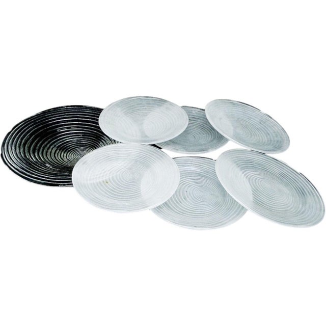 Rotor Dessert Set by J. Drost, Ząbkowice Gospodarcza Huta, Poland, 1970s, Set of 7 For Sale - Image 4 of 4