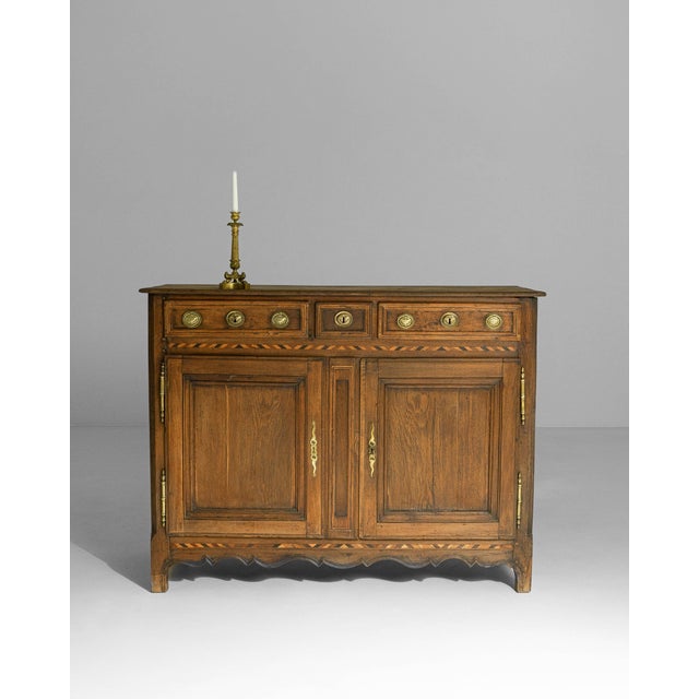 1820s French Baroque Oak Buffet With Brass Details For Sale - Image 18 of 18
