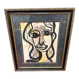 1970s Peter Keil Original Abstract Fashion Painting For Sale