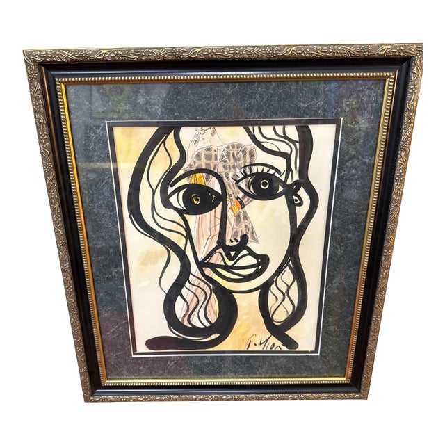 1970s Peter Keil Original Abstract Fashion Painting For Sale