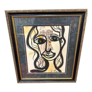 1970s Peter Keil Original Abstract Fashion Painting