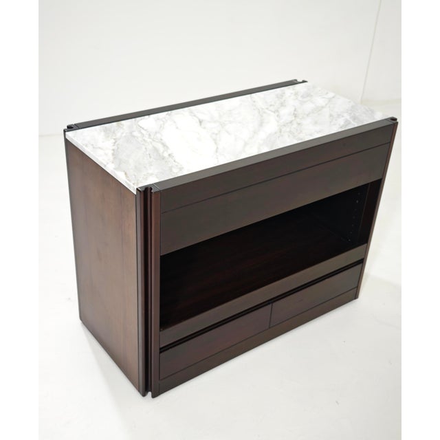 Wood 4D Bar Cabinet in Wood and Marble by Angelo Mangiarotti for Molteni, 1960s For Sale - Image 7 of 18