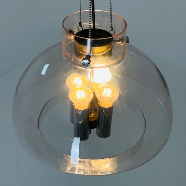 Large Mid-Century Glass Ball Pendant from Glashütte Limburg, Germany, 1970s For Sale - Image 9 of 11