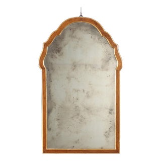 Mirror with Wavy Walnut Frame For Sale