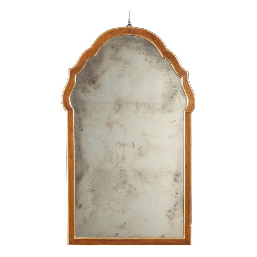 Mirror with Wavy Walnut Frame For Sale