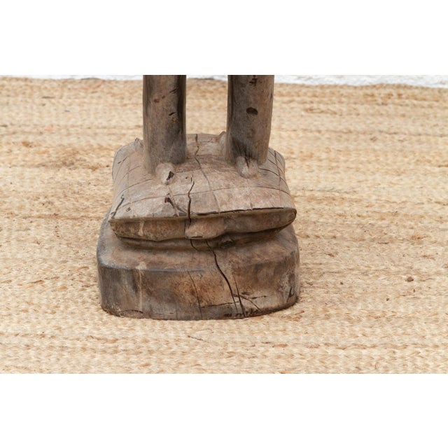 Wood Antique Engraved Hornbill Statue With Rounded Neck For Sale - Image 7 of 12