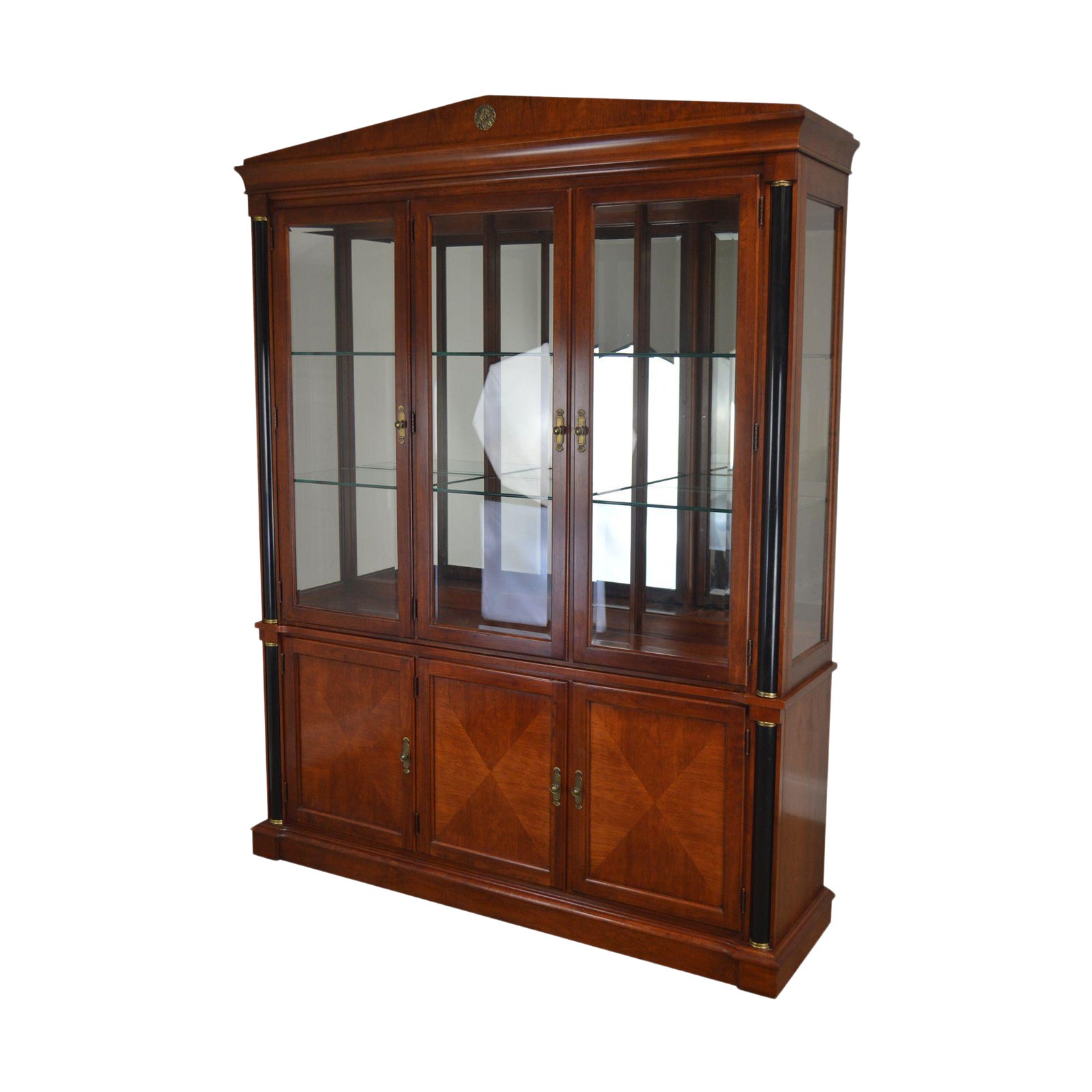 Ethan Allen Medallion Collection Large Cherry Breakfront (B) Chairish