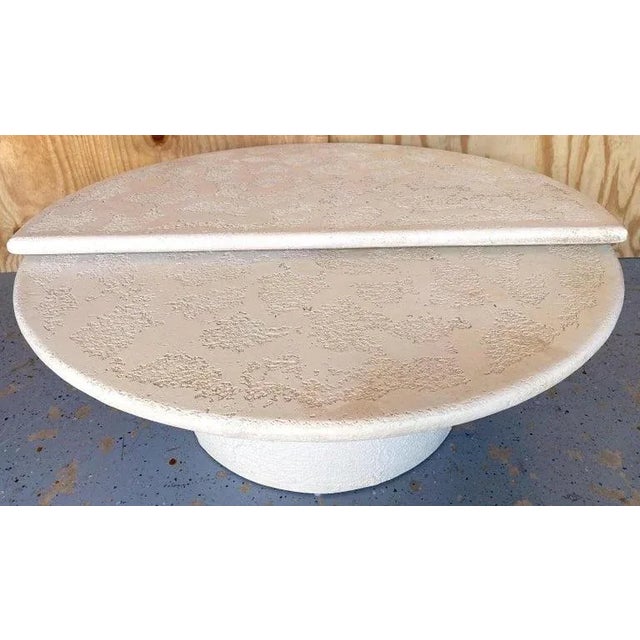 1970s Faux Coquina Stone Two-Tier Kinetic Sphere Coffee Table For Sale - Image 12 of 12