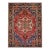 Vintage Persian Heriz Serapi Rug, Hand-Knotted Wool, Geometric Pattern, Red & Navy, 6x9 For Sale