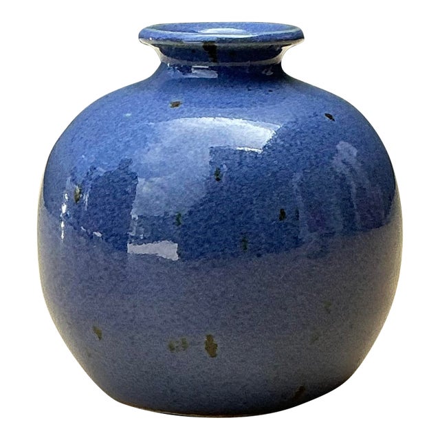 Vintage Glazed Ceramic Vase For Sale