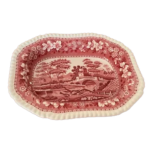 Mid 20th Century Copeland Spode Pink Spode's Tower Small Serving Dish