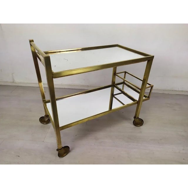 Art Deco Modern Trolley by Jacques Adnet, in Worn conditions. Designed 1920 to 1949 This piece is attributed to the...