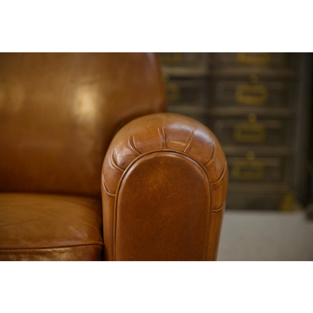 Brown Vintage Leather Club Chairs, 2000s, Set of 2 For Sale - Image 8 of 14