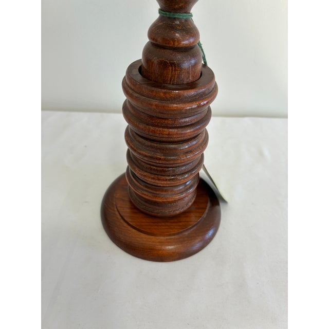 Mid 20th Century Vintage Turned Wood Napkin Ring Stand With Rings, Usa For Sale - Image 5 of 8